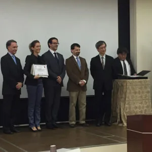 Nathalia durante una ceremonia profesional